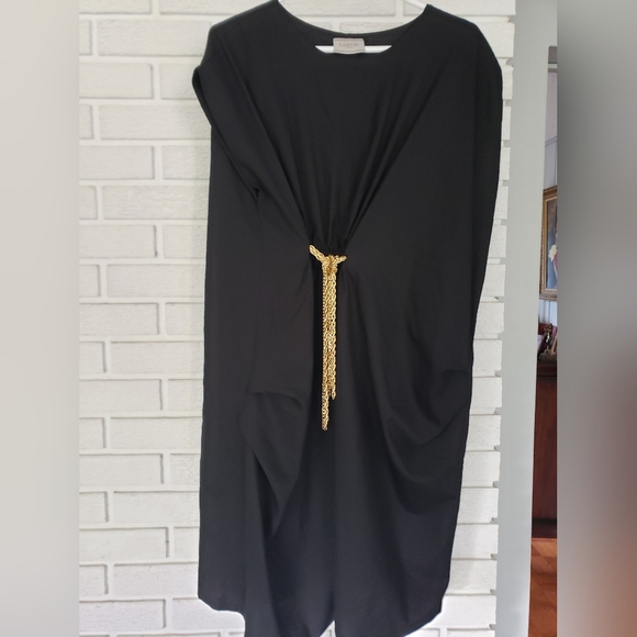 Drape style Lanvin dress with gold chains - Picture 4 of 9